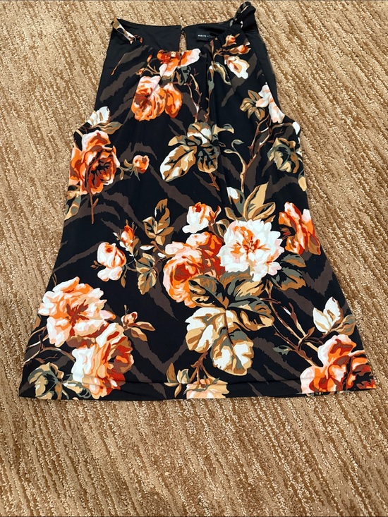 White House Black Market Tops - White House Black Market Black Floral Halter Camisole
